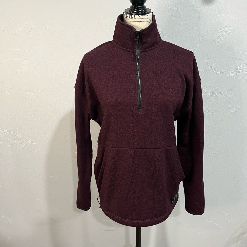 𝅺victoria's Secret Pink Sweater Knit Quarter Zip Tunic Color Maroon Size…